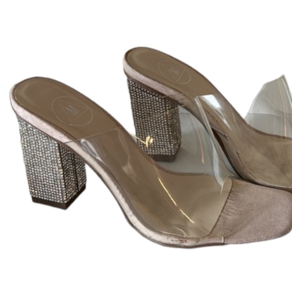 MISSGUIDED clear shoes with crystal heels size 37